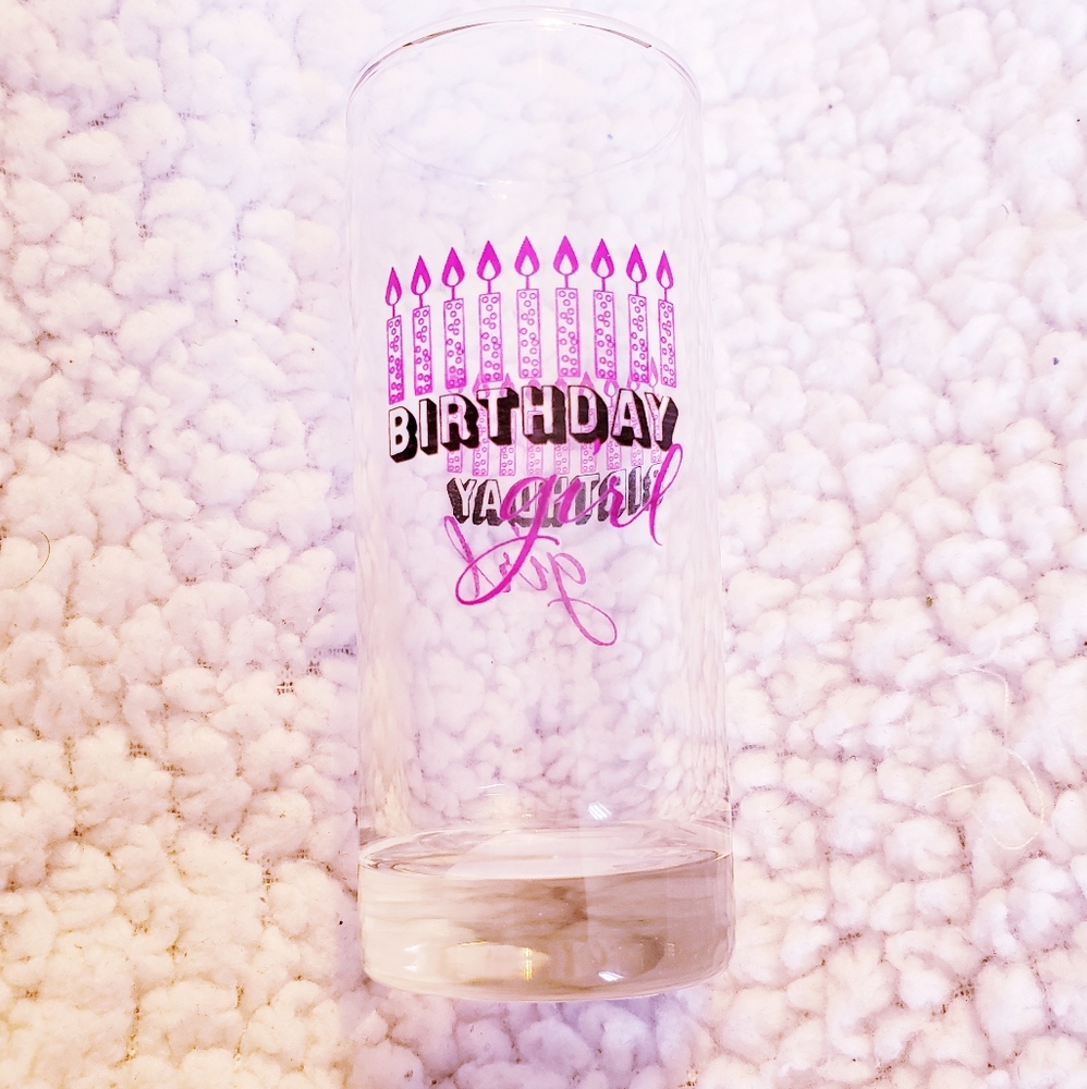 Birthday Girl Candles Shot Glass. NWT.